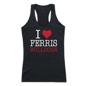 W Republic Women's I Love Tank Shirt Ferris State Bulldogs 532-301