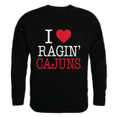 W Republic I Love Crewneck Sweatshirt Louisiana Lafayette Ragin Cajuns 552-189