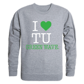 W Republic I Love Crewneck Sweatshirt Tulane Green Wave 552-198