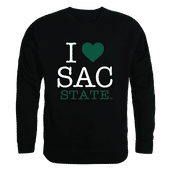 W Republic I Love Crewneck Sweatshirt Sacramento State Hornets 552-231