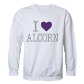 W Republic I Love Crewneck Sweatshirt Alcorn State Bravehawks 552-261