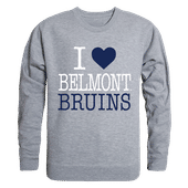 W Republic I Love Crewneck Sweatshirt Belmont University Bruins 552-265