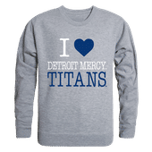 W Republic I Love Crewneck Sweatshirt Detroit Mercy Titans 552-290