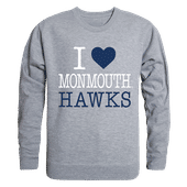 W Republic I Love Crewneck Sweatshirt Monmouth University 552-345