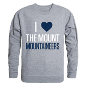 W Republic I Love Crewneck Sweatshirt Mount St. Marys Mountaineers 552-347