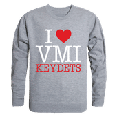 W Republic I Love Crewneck Sweatshirt Virginia Military Institute Keydets 552-399