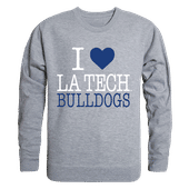 W Republic I Love Crewneck Sweatshirt Louisiana Tech Bulldogs 552-419