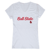 W Republic Women's Script Tee Shirt Ball State Cardinals 555-264