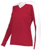 Holloway Ladies Momentum Team Long Sleeve Tee 223702 SCARLET/WHITE Primary