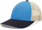 Pacific Headwear Low-Pro Trucker Cap P114 PANTHER TEAL/BEIGE/NAVY Primary