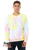 Bella+Canvas Unisex Tie Dye Pullover 3945RD RAINBOW PASTEL TIE DYE Primary