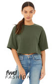 Bella+Canvas Womens Jersey Crop Tee 6482 MILITARY GREEN Primary