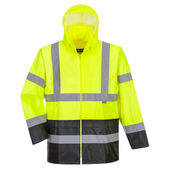 Portwest Hi-Vis Contrast Rain Jacket UH443 YELLOW/BLACK Primary