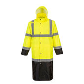 Portwest Hi-Vis Contrast Raincoat 48 UH446 YELLOW/BLACK Primary