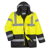 Portwest Hi-Vis Contrast Traffic Jacket US466 YELLOW/BLACK Primary