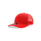 Decky Youth 6 Panel Mid Profile Structured Cotton Trucker 5019 RED Primary