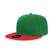 Decky 6 Panel High Profile Structured Acrylic/Polyester Snapback 6020 KELLY/RED Primary