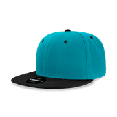 Decky 6 Panel High Profile Structured Acrylic/Polyester Snapback 6020 TEAL/BLACK Primary