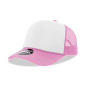 Decky 5 Panel Mid Profile Structured Foam Trucker 6025 PNK/WHT/PNK Primary