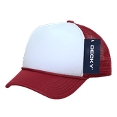 Decky Youth 5 Panel Mid Profile Structured Foam Trucker 7010 CARDINAL/WHITE/CARDINAL Primary