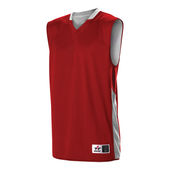 Alleson Adult Single Ply Reversible Jersey 589RSP Outside: RED, Inside: WHITE Primary