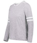 Holloway Girls Monterey Long Sleeve Tee 223346 ATHLETIC HEATHER/WHITE Primary