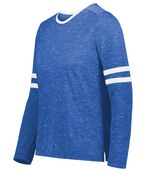 Holloway Girls Monterey Long Sleeve Tee 223346 ROYAL HEATHER/WHITE Primary