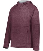 Holloway Youth All-Pro Performance Fleece Hoodie 223680 MAROON HEATHER/SILVER Primary