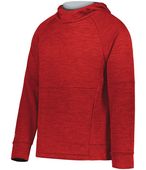 Holloway Youth All-Pro Performance Fleece Hoodie 223680 SCARLET HEATHER/SILVER Primary