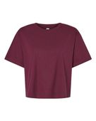 American Apparel Ladies' Fine Jersey Boxy T-Shirt 102AM BURGUNDY Primary
