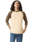 American Apparel Unisex Cvc Raglan T-Shirt 2003CVC HT BONE/ HT ARMY Primary