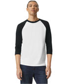 American Apparel Unisex Cvc Raglan T-Shirt 2003CVC WHITE/ BLACK Primary