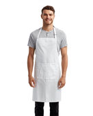 Artisan Collection By Reprime Unisex 'Colours' Sustainable Pocket Bib Apron RP154 WHITE Primary