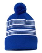 Sportsman 12" Striped Pom-Pom Knit Beanie SPO-SP60