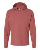 Comfortwash By Hanes Garment-Dyed Jersey Hooded Long Sleeve T-Shirt COM-GDH280 NANTUCKET RED Primary