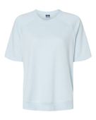 Mv Sport Women's French Terry Short Sleeve Crewneck Pullover MV-W23711 ARCTIC BLUE Primary