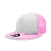Decky 5 Panel High Profile Structured Foam Trucker Cap 6026 PINK/WHITE/PINK Primary