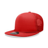 Decky 5 Panel High Profile Structured Foam Trucker Cap 6026 RED Primary