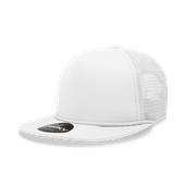 Decky 5 Panel High Profile Structured Foam Trucker Cap 6026 WHITE Primary