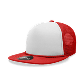 Decky 5 Panel High Profile Structured Foam Trucker Cap 6026 RED/WHITE/RED Primary