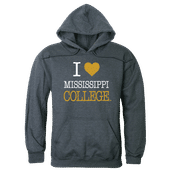 W Republic Mississippi College Choctaws I Love Hoodie 553-544 HEATHER CHARCOAL Primary