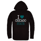 W Republic Chicago State Cougars I Love Hoodie 553-631 BLACK Primary