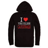 W Republic York College Cardinals I Love Hoodie 553-685 BLACK Primary