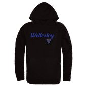 W Republic Wellesley College Blue Script Hoodie 558-486 BLACK Primary