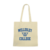 W Republic Wellesley College Blue Institutional Tote Bags Natural 1102-486