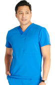 Cherokee Men's V-Neck Zip Pocket Scrub Top CK718A