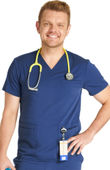 Cherokee Men's V-Neck 3 Pocket Scrub Top CK719A