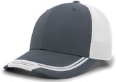 Adjustable Trucker/Baseball Curved-Bill Cap (Carbon w/Silver, White, Orange, Navy)