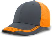 Adjustable Trucker/Baseball Curved-Bill Cap (Carbon w/Silver, White, Orange, Navy)