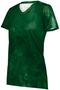 Womens Sublimated Tie Dye Design, 50+UPF, Ultra-Soft Tee Shirt DARK GREEN CLOUD PRINT Primary